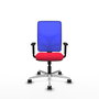 PIQUERAS Y CRESPO Silla de oficina Motilla con mecanismo Sincro, Rojo y Azul