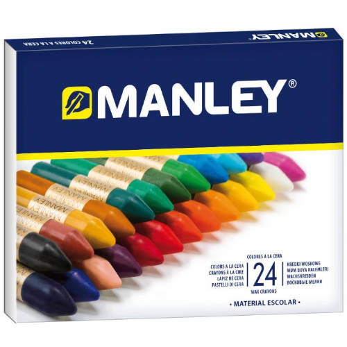 Manley Ceras de Colores Surtidos Estuche de 24 Unidades 60mm Manley Ceras de Colores Surtidos Estuche de 24 Unidades 60mm