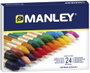 Manley Ceras de Colores Surtidos Estuche de 24 Unidades 60mm