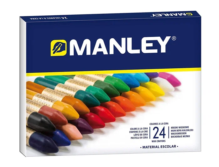 Manley Ceras de Colores Surtidos Estuche de 24 Unidades 60mm Manley Ceras de Colores Surtidos Estuche de 24 Unidades 60mm