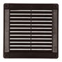 Edm Rejilla ventilación cuadrada 150x150x7mm abs con tapones y mosquitera marrón
