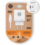Tech One Tech Cargador GaN 65W con Puerto USB-C y USB-A Blanco TEC2273 con Cable USB-C a USB-C 5A