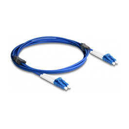 DeLOCK Cable de fibra óptica LC Duplex a LC Duplex monomodo OS2 con cobertura metálica 2 m