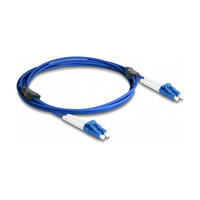 DeLOCK Cable de fibra óptica LC Duplex a LC Duplex monomodo OS2 con cobertura metálica 2 m DeLOCK Cable de fibra óptica LC Duplex a LC Duplex monomodo OS2 con cobertura metálica 2 m