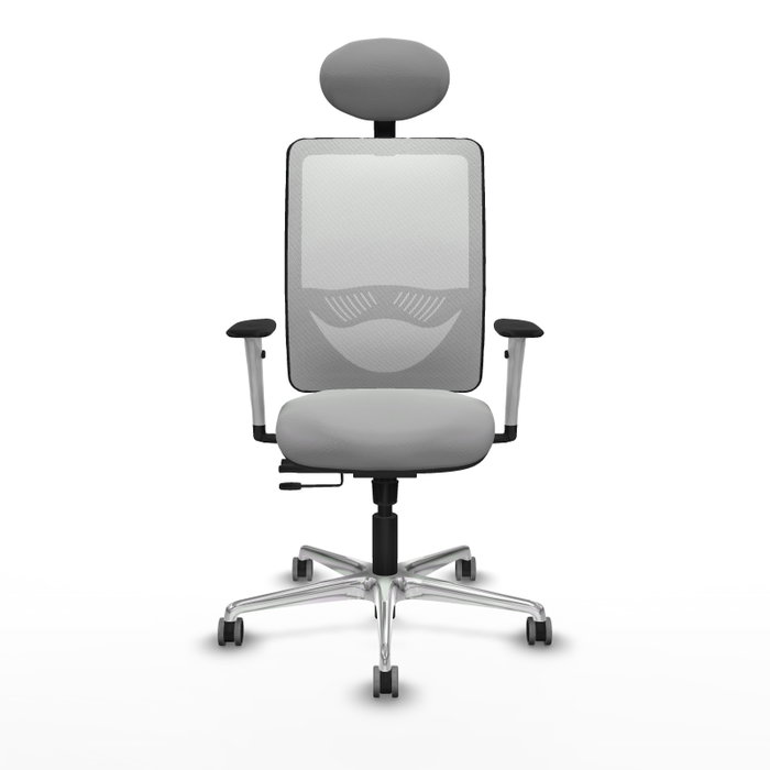 PIQUERAS Y CRESPO Silla de oficina Zulema con mecanismo Sincro/Traslack, Gris claro y Blanco
