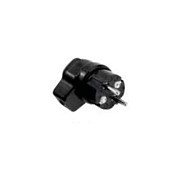 Bachmann Vollgummi-Winkelstecker, schwarz mit Schutzkontakt