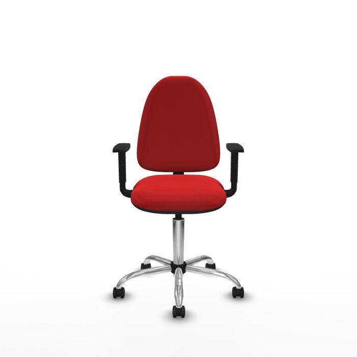 PIQUERAS Y CRESPO Silla de oficina Aýna con Brazos 1D y Base Cromada, Rojo