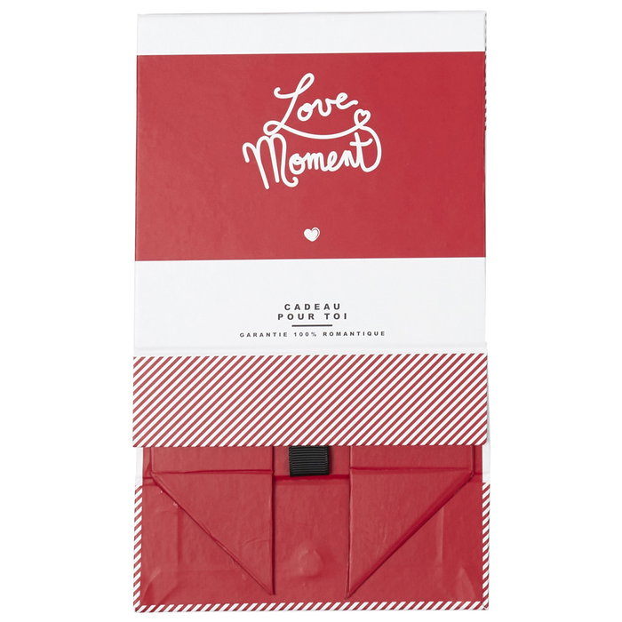The Concept Factory Caja de Regalo 'Love Moment' Romántica, Plegable, 14x14x5.5 cm, Papel Rojo y Dorado