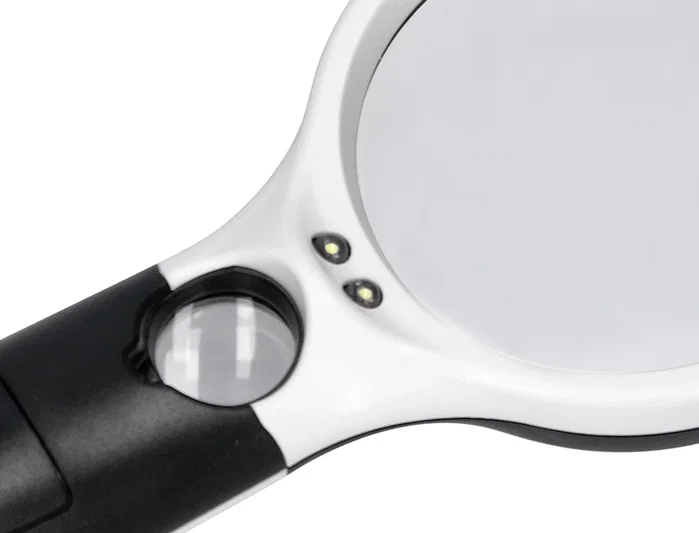 Q-connect Lupa eléctrica de mano con aro ABS, 3 aumentos y 3 bombillas LED Q-connect Lupa eléctrica de mano con aro ABS, 3 aumentos y 3 bombillas LED