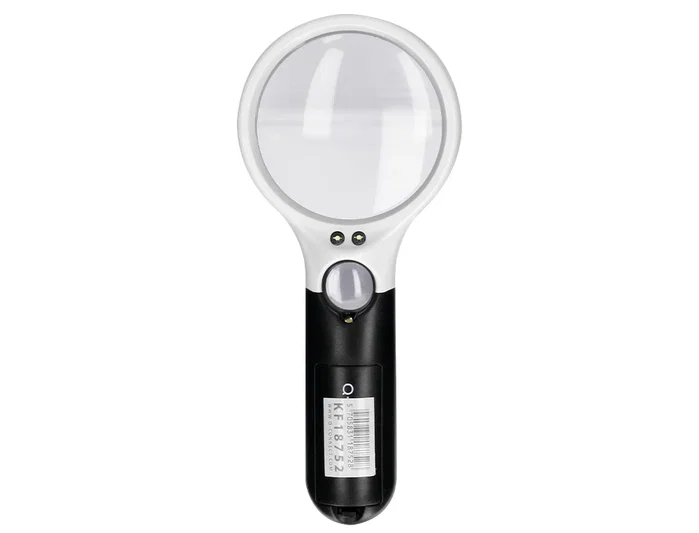 Q-connect Lupa eléctrica de mano con aro ABS, 3 aumentos y 3 bombillas LED Q-connect Lupa eléctrica de mano con aro ABS, 3 aumentos y 3 bombillas LED