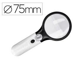 Q-connect Lupa eléctrica de mano con aro ABS, 3 aumentos y 3 bombillas LED