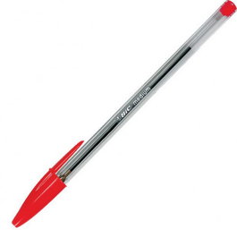 BIC Cristal Bolígrafo Rojo Cuerpo Transparente Trazo 0,4 mm