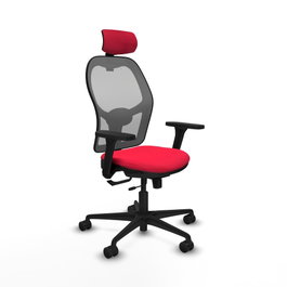PIQUERAS Y CRESPO Silla de oficina Jorquera con mecanismo Sincro/Traslack, Rojo y Gris
