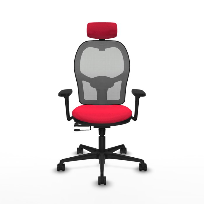 PIQUERAS Y CRESPO Silla de oficina Jorquera con mecanismo Sincro/Traslack, Rojo y Gris