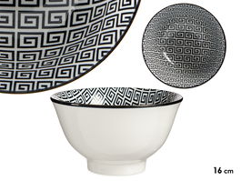 Vessia Bowl Geométrico Negro 16 cm (Set de 24)