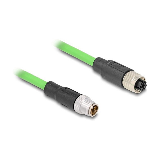 DeLOCK Cable M12 Codificado X 8 Pin Macho a Hembra PUR 1 m