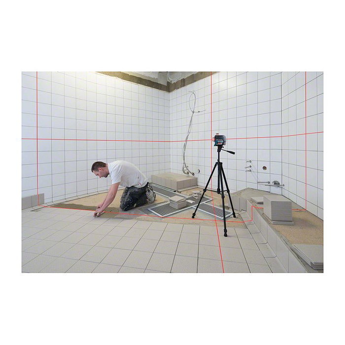 Bosch GLL 3-80 C Professional Láser de Nivelación Cruz 3 Líneas, 30 m de Alcance, 0.2 mm/m de Precisión, Autonivelación ±4°, Clase 2, Rojo, Negro/Azul