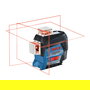 Bosch GLL 3-80 C Professional Láser de Nivelación Cruz 3 Líneas, 30 m de Alcance, 0.2 mm/m de Precisión, Autonivelación ±4°, Clase 2, Rojo, Negro/Azul