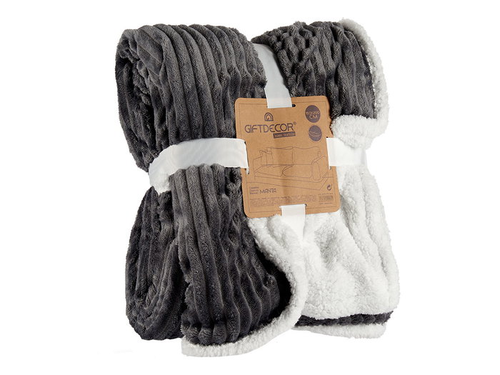 GIFTDECOR Manta Pana Gris Oscuro 36 x 36 x 8 cm (Set de 6)