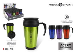 Thermosport Travel Mug 400 ml Acero Inoxidable Metalizado Thermo (12 Unidades)