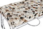 DKD Home Decor Descalzadora Piel Acero Camel con Rombos