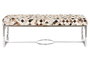 DKD Home Decor Descalzadora Piel Acero Camel con Rombos