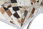 DKD Home Decor Descalzadora Piel Acero Camel con Rombos