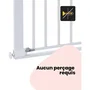 Safety 1St Barrera de paso plano Barrera de seguridad para niños de metal Blanca