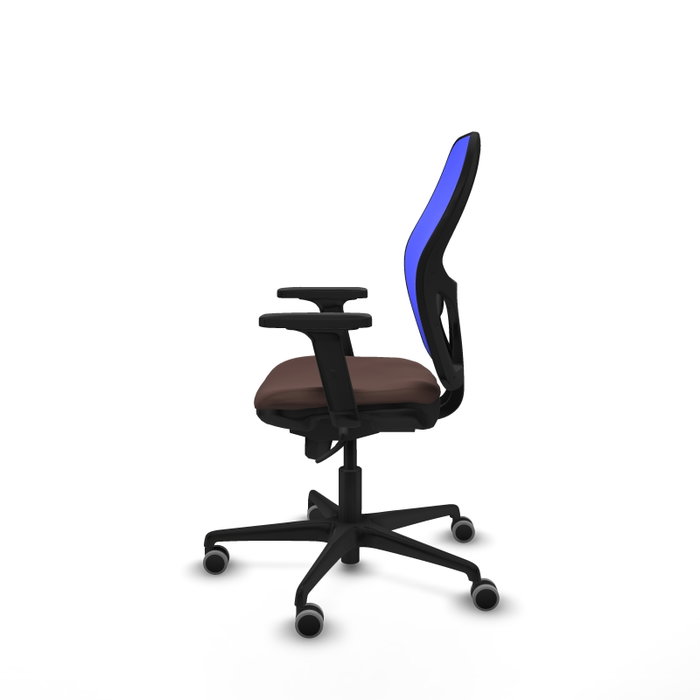 PIQUERAS Y CRESPO Silla de oficina Jorquera con mecanismo Sincro, marrón y azul PIQUERAS Y CRESPO Silla de oficina Jorquera con mecanismo Sincro, marrón y azul