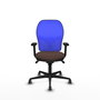 PIQUERAS Y CRESPO Silla de oficina Jorquera con mecanismo Sincro, marrón y azul
