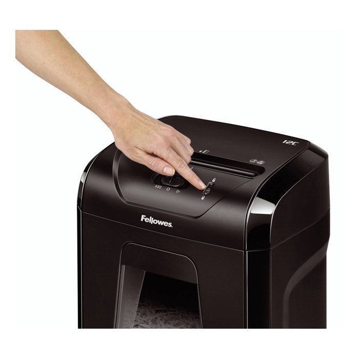 Fellowes 12C Destructora de papel, corte en partículas, Negro Fellowes 12C Destructora de papel, corte en partículas, Negro