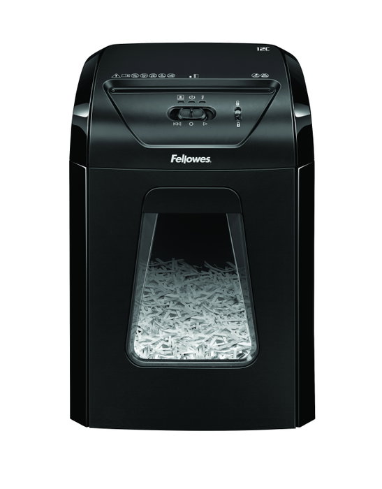 Fellowes Powershred 12C Destructora de documentos con corte en partículas, Negra Fellowes Powershred 12C Destructora de documentos con corte en partículas, Negra