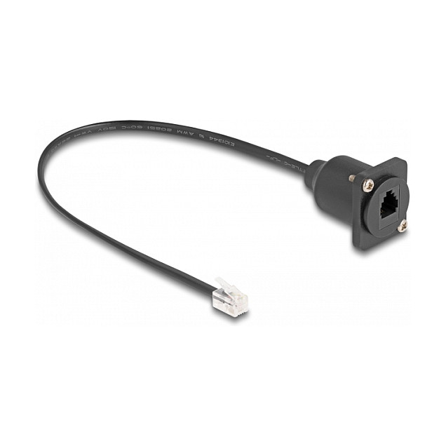 DeLOCK Cable RJ10 tipo-D macho a hembra negro 30 cm