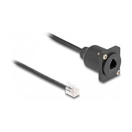 DeLOCK Cable RJ10 tipo-D macho a hembra negro 30 cm