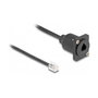 DeLOCK Cable RJ10 tipo-D macho a hembra negro 30 cm