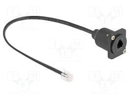 DeLOCK Cable RJ10 tipo-D macho a hembra negro 30 cm