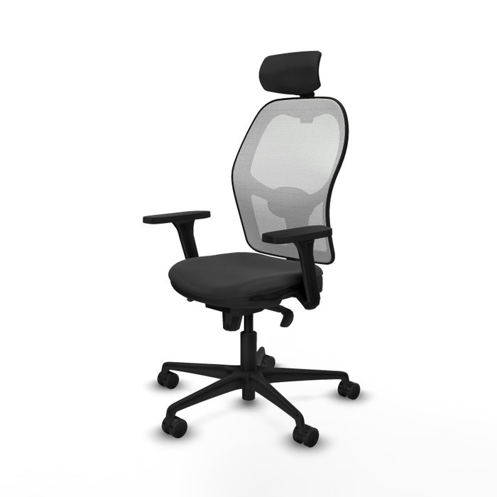 PIQUERAS Y CRESPO Silla de oficina Jorquera con mecanismo Sincro, Gris oscuro y Blanco