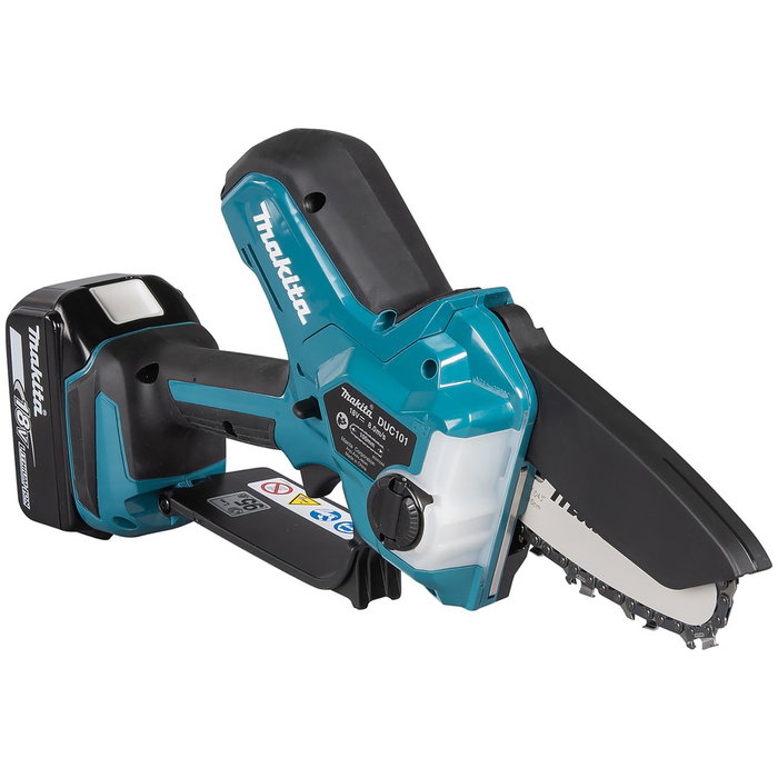 Makita Motosierra de Podar DUC101Z sin Batería, 18V, 10 cm, 8 m/s, Motor 320W, Depósito Aceite 0.055 L, 76 dB, Color Negro/Azul Makita Motosierra de Podar DUC101Z sin Batería, 18V, 10 cm, 8 m/s, Motor 320W, Depósito Aceite 0.055 L, 76 dB, Color Negro/Azul