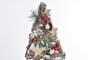 DKD Home Decor Árbol de Navidad Alpino Nevado Madera y LED Marrón Verde 28 x 28 x 70 cm