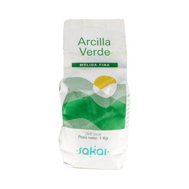 SAKAI Arcilla Verde Fina 1 Kg - Arcilla Verde para Modelado y Belleza