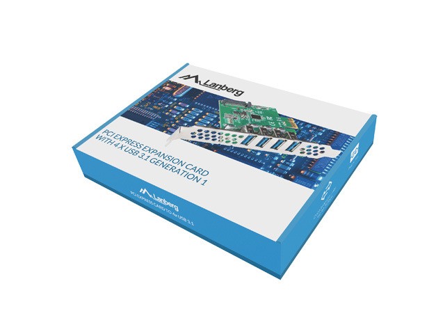 Lanberg PCE-US3-004 Tarjeta de extensión PCIe con 4 puertos USB 3.2 Gen 1