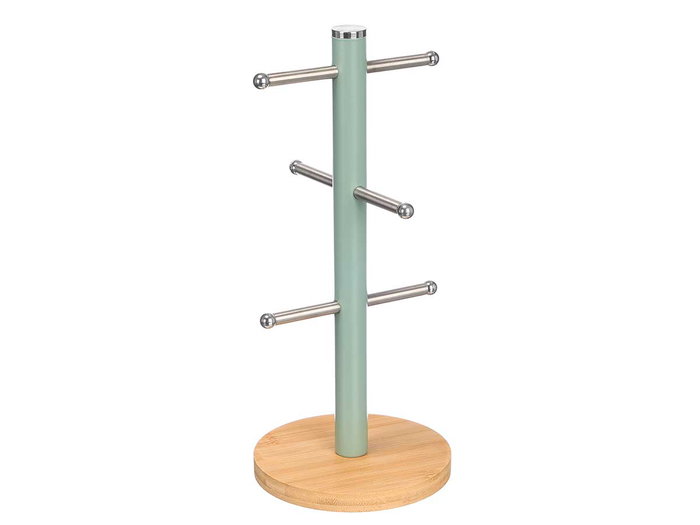 Kinvara Soporte para 6 Tazas con Base de Bambú, Hierro y Bambú, Color Verde Menta, 15 x 34 x 15 cm (Set de 12) Kinvara Soporte para 6 Tazas con Base de Bambú, Hierro y Bambú, Color Verde Menta, 15 x 34 x 15 cm (Set de 12)