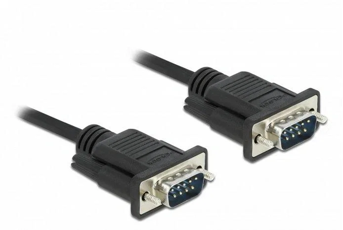 DeLOCK Cable serie RS-232 D-Sub 9 macho a macho 3 m con carcasa estrecha