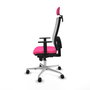 PIQUERAS Y CRESPO Silla de oficina Horna con mecanismo Sincro, Rosa y Blanco