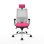 PIQUERAS Y CRESPO Silla de oficina Horna con mecanismo Sincro, Rosa y Blanco