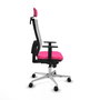 PIQUERAS Y CRESPO Silla de oficina Horna con mecanismo Sincro, Rosa y Blanco
