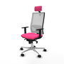 PIQUERAS Y CRESPO Silla de oficina Horna con mecanismo Sincro, Rosa y Blanco