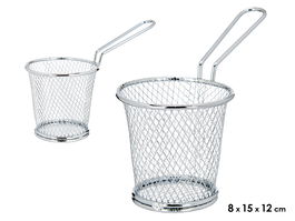 Kinvara Soporte Aperitivo Cromado Redondo Metal Asa 15 cm x 12 cm x 8 cm Plata (Set de 12)