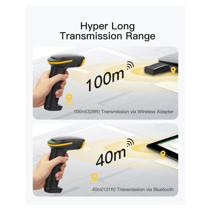 Inateck Lector de códigos de barras 2D CMOS Inalámbrico y Alámbrico Bluetooth USB BCST-23 Negro