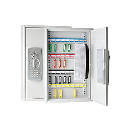 WEDO Caja fuerte para llaves con 32 cerraduras electrónicas y estándar, gris claro